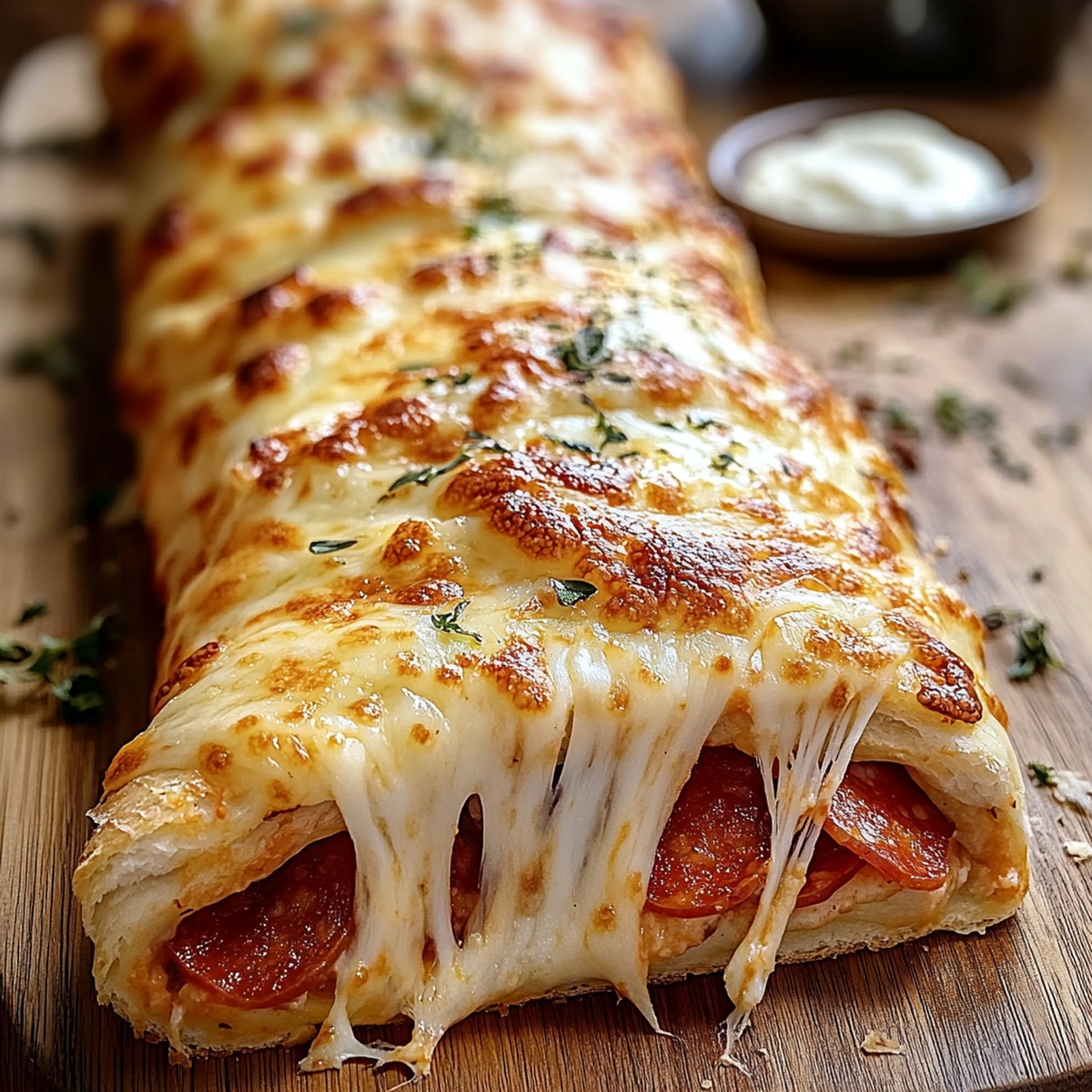 Cheesy Pepperoni Stromboli Recipe