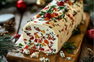 Festive Holiday Antipasto Cream Cheese Log Recipe