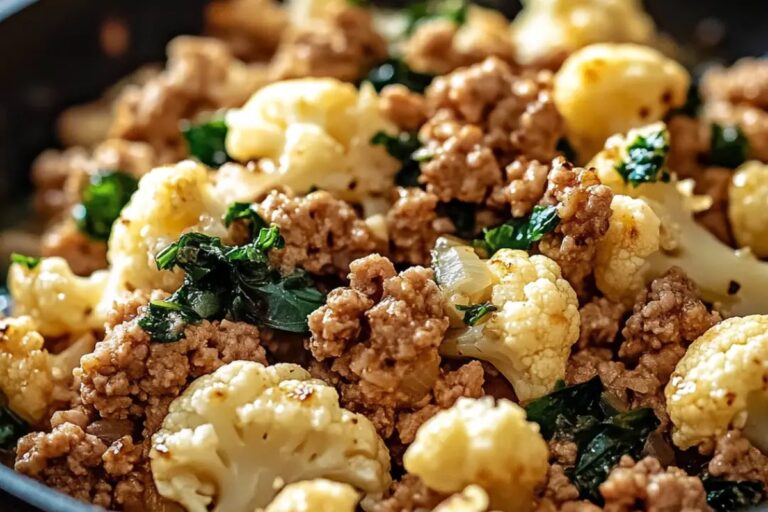 Garlic Butter Ground Turkey With Cauliflower Skillet Recipe