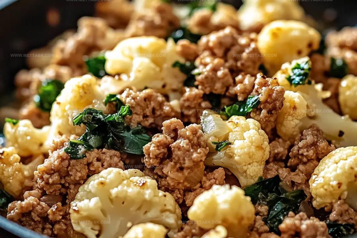 Garlic Butter Ground Turkey With Cauliflower Skillet Recipe
