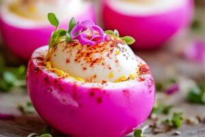 Perfectly Pink Deviled Eggs Recipe