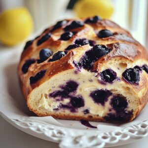Lemon Blueberry Cream Cheese Sourdough Bread Recipe