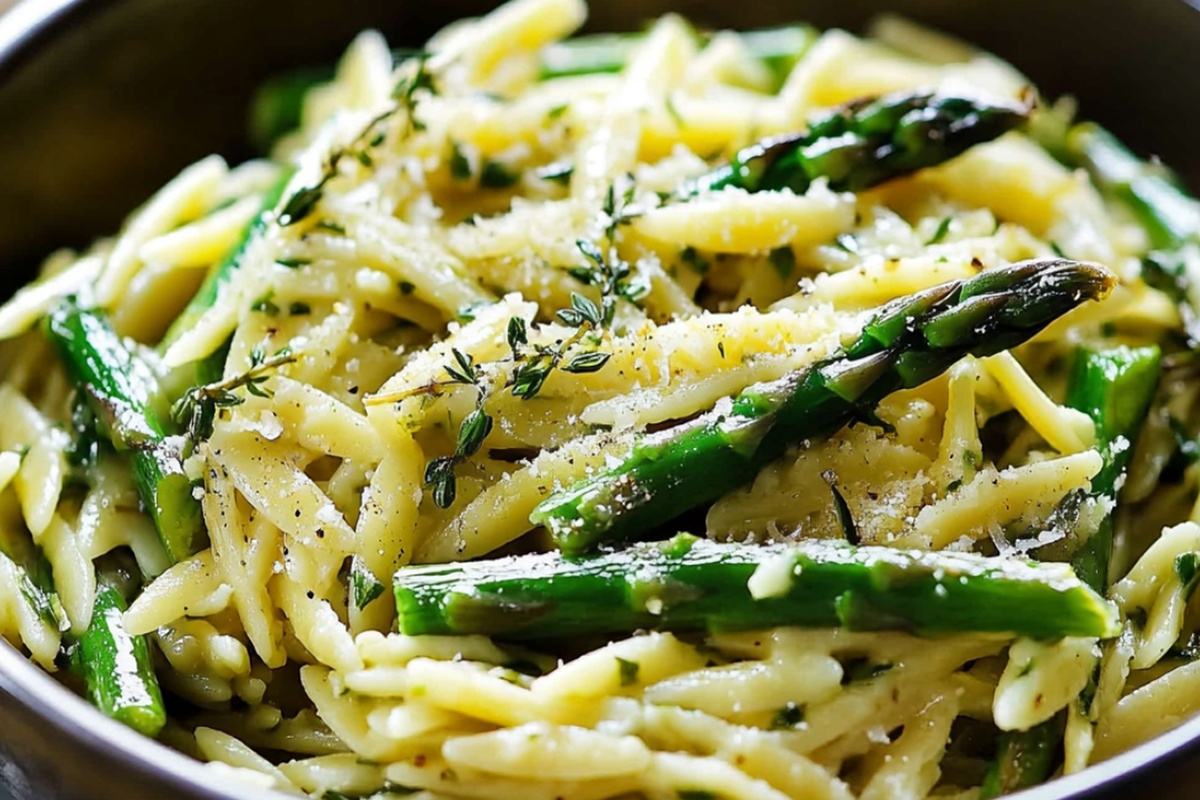 Garlic Butter Orzo With Asparagus Recipe