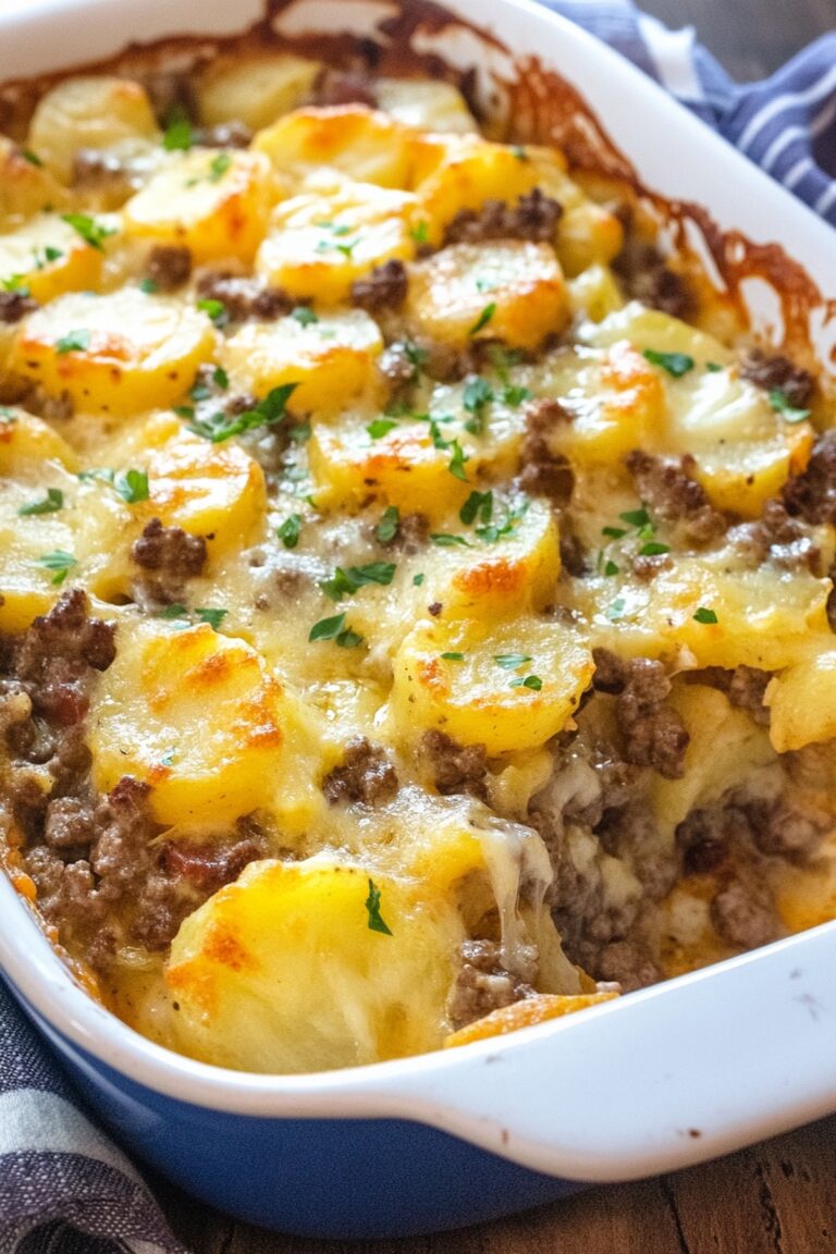 Cheesy Hamburger Potato Casserole Recipe