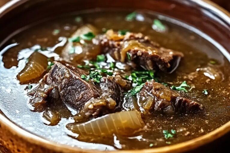 French Onion Beef Short Rib Soup Recipe