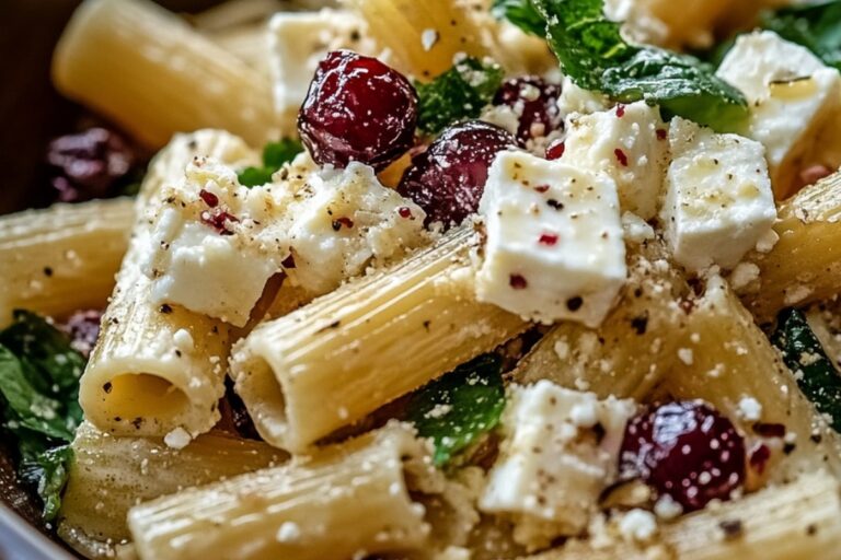 Feta & Cranberry Rigatoni Salad With Lemon Vinaigrette Recipe