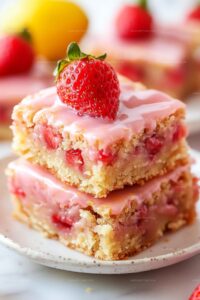 Strawberry Lemon Blondies Recipe