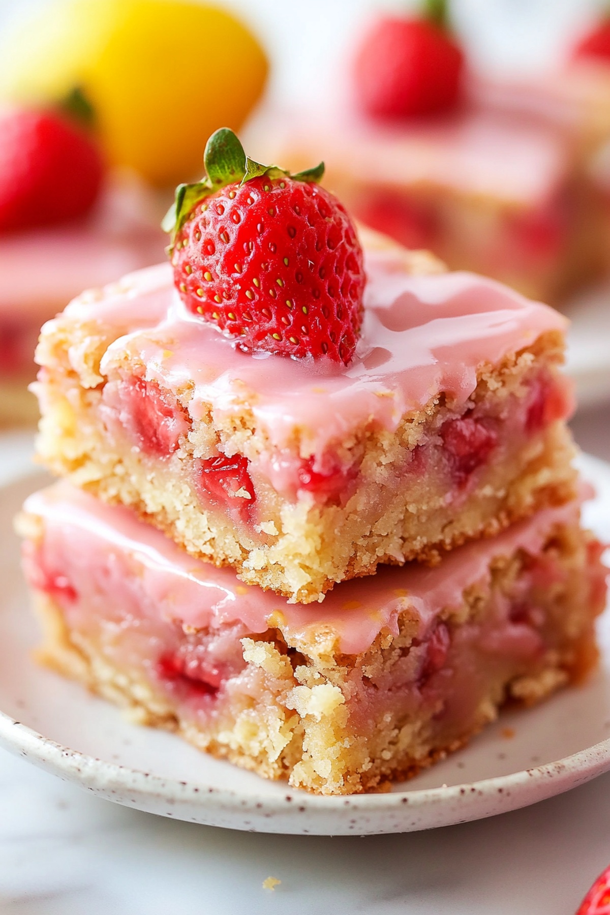 Strawberry Lemon Blondies Recipe