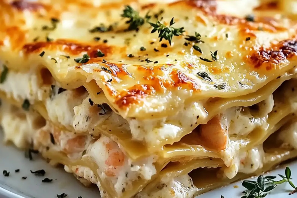 Garlic Butter Shrimp Scampi Lasagna Recipe