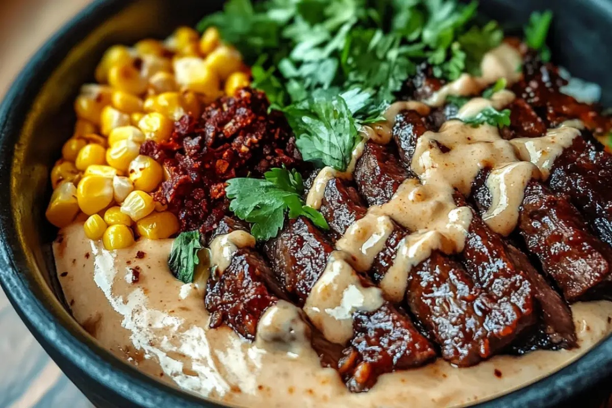 Korean Bbq Beef Bowl With Corn & Creamy Sauce Recipe