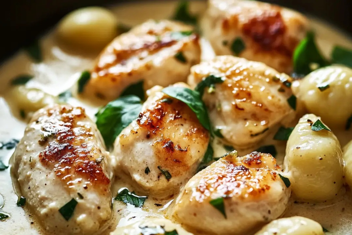 Creamy Garlic Chicken And Gnocchi Recipe