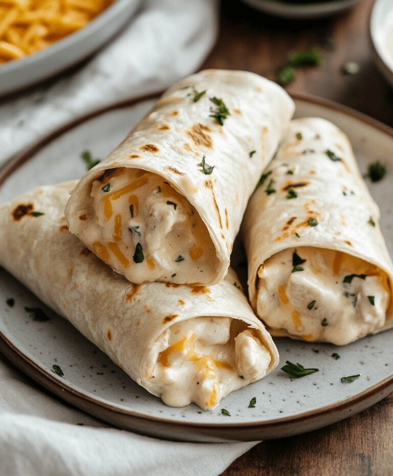 Cheesy Garlic Chicken Wraps Recipe