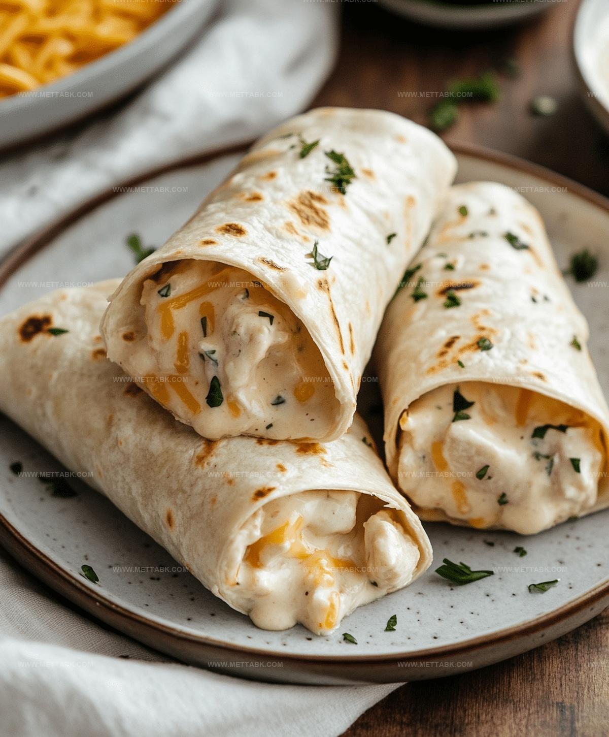 Cheesy Garlic Chicken Wraps Recipe
