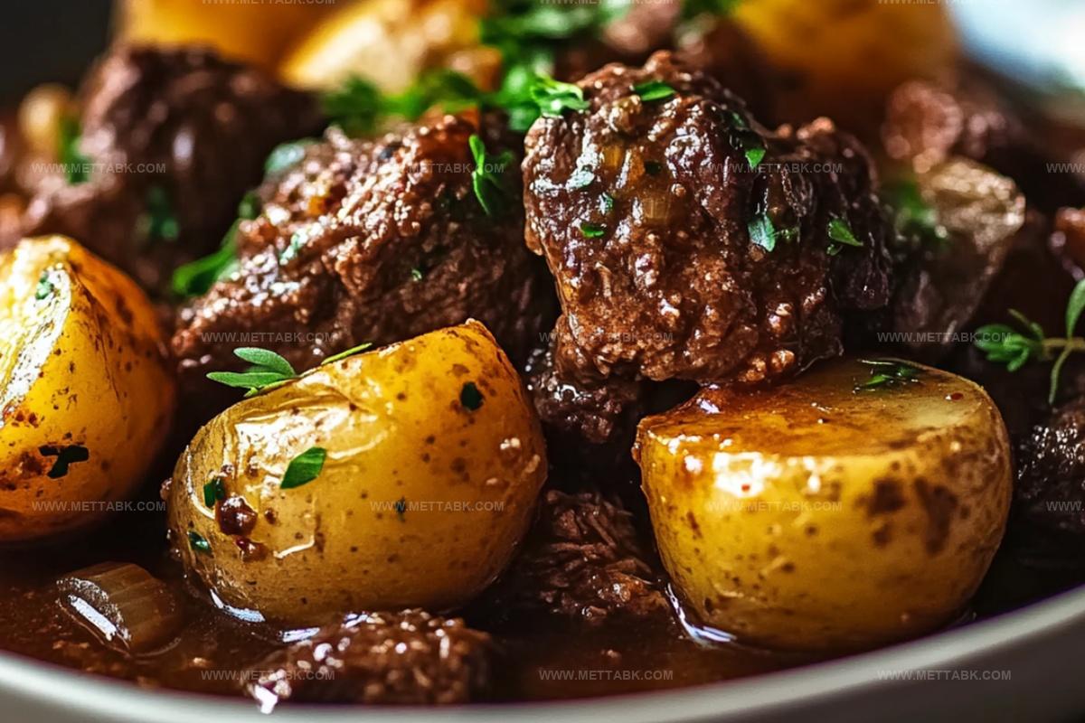 Delicious Slow Cooker Garlic Butter Beef & Potatoes Recipe