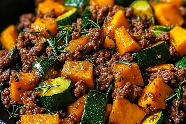 Ground Beef Zucchini Sweet Potato Skillet Recipe