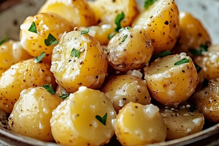 Easy Creamy Garlic Sauce Baby Potatoes Recipe