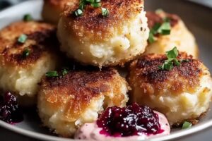 Crispy Mashed Potato Croquettes With Cranberry Mayo Recipe