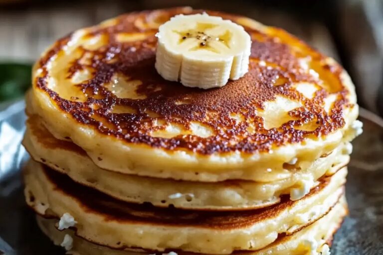 Fluffy Banana Cottage Cheese Pancakes Recipe