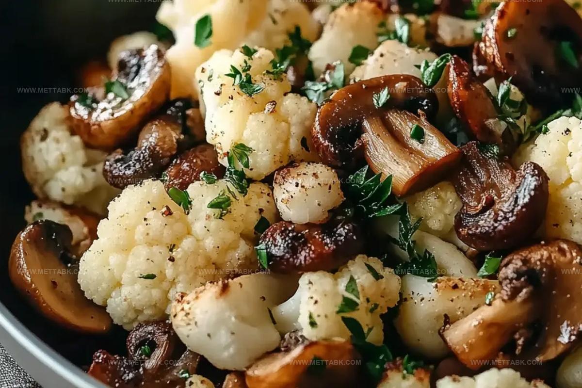 Garlic Mushrooms Cauliflower Skillet Recipe