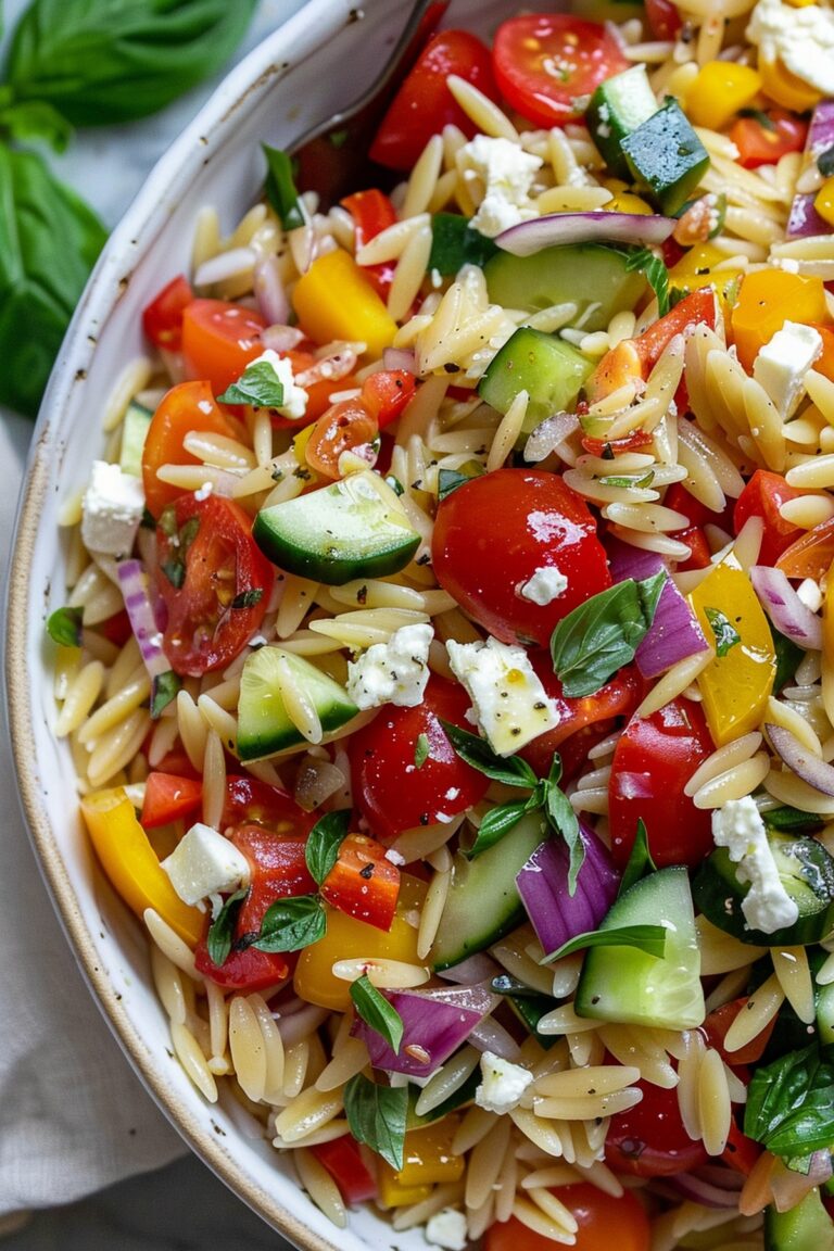 Rainbow Orzo Salad Recipe