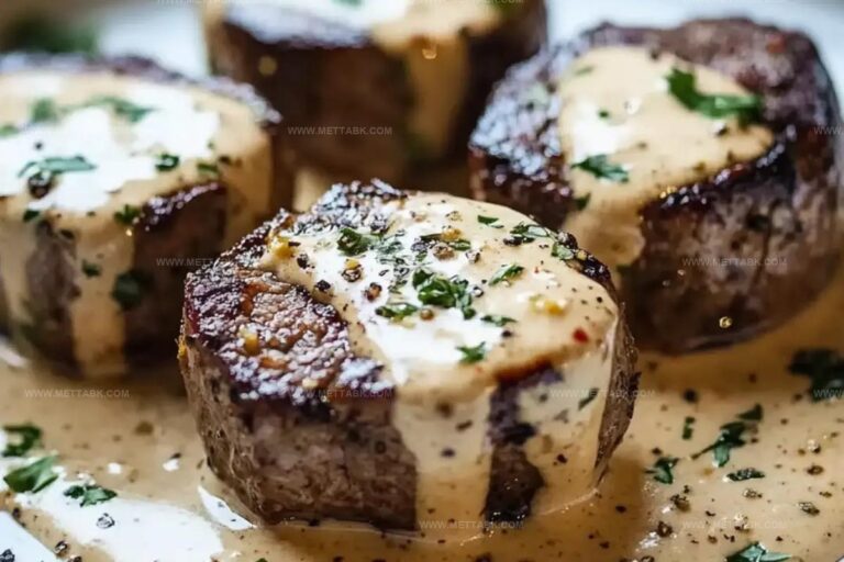 Simple Garlic Parmesan Cream Sauce Steak Bite Recipe