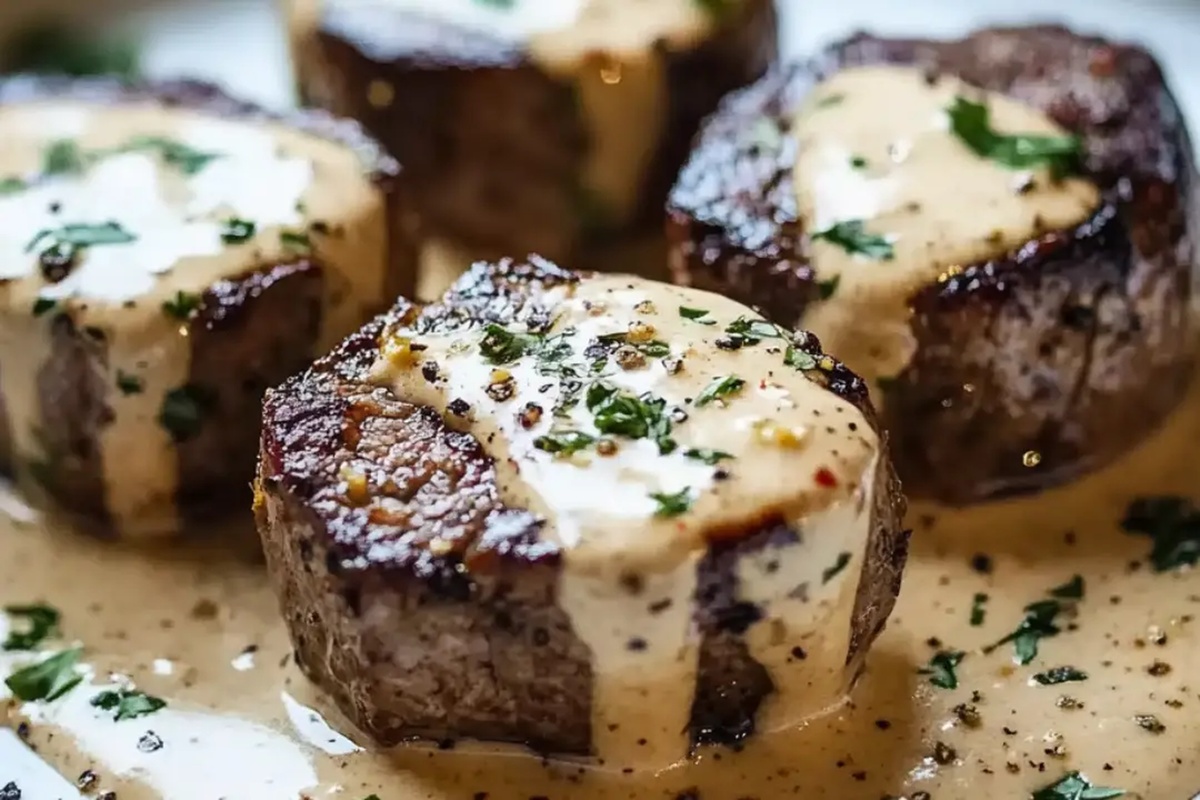 Simple Garlic Parmesan Cream Sauce Steak Bite Recipe