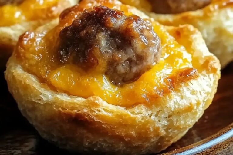 Sausage-Cheese Ball Biscuit Cups Recipe