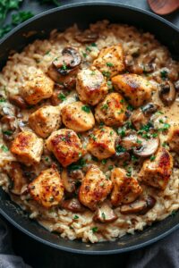 One Pot Chicken & Mushroom Rice Recipe