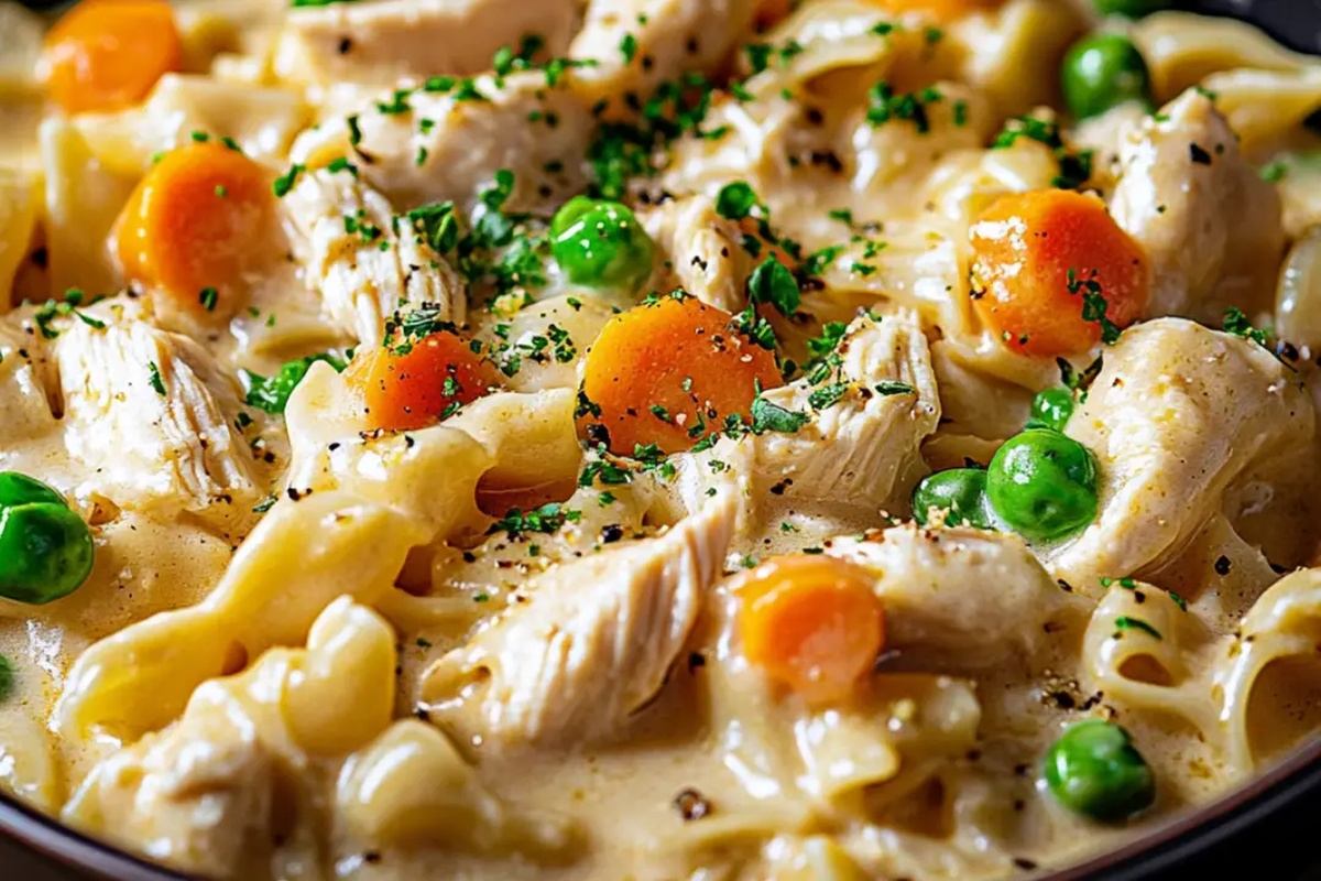 One-Pan Creamy Chicken Pot Pie Pastathe Recipe