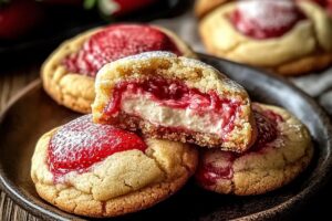 Strawberry Cheesecake Stuffed Cookies Recipe
