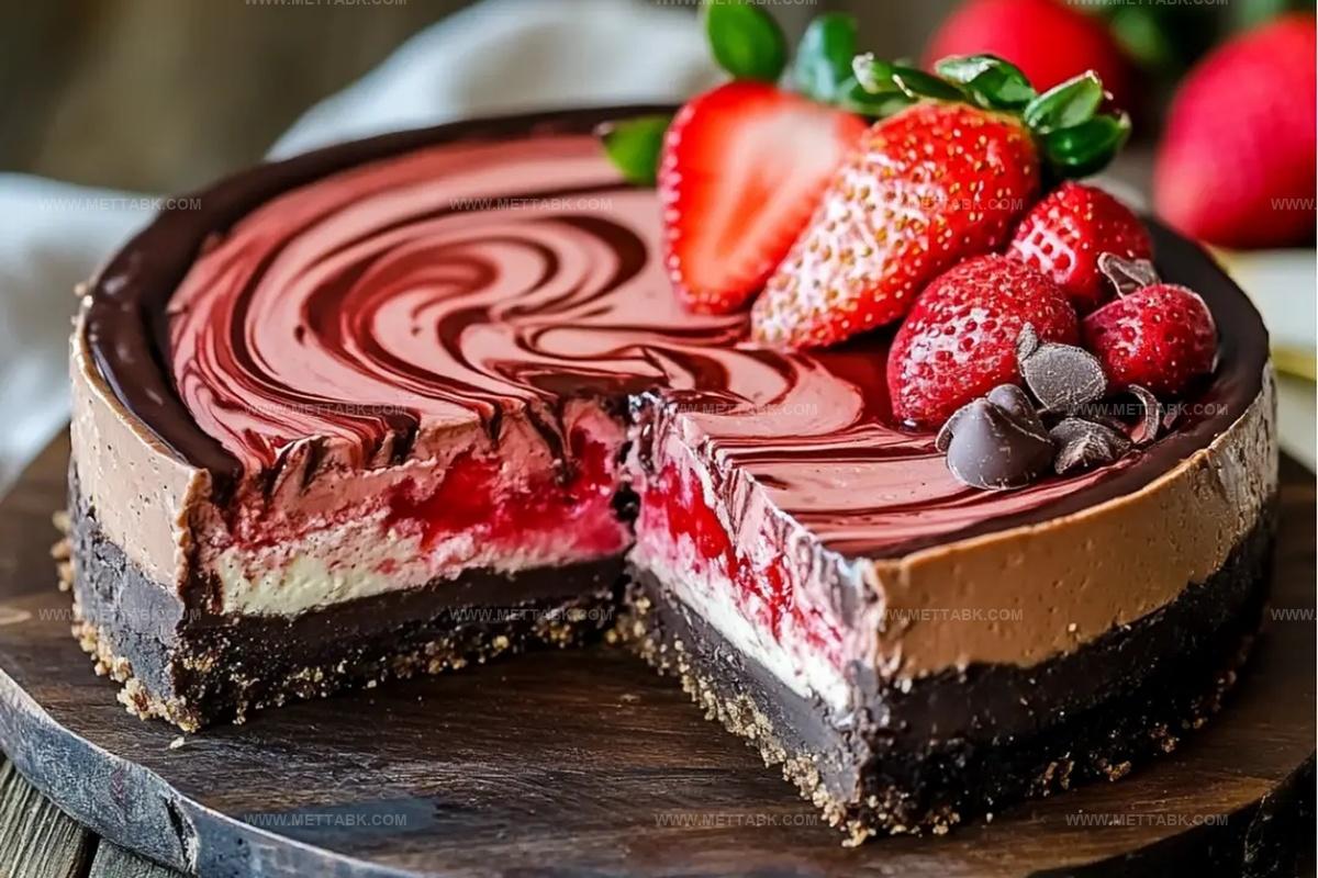 Chocolate Strawberry Swirl Cheesecake Recipe