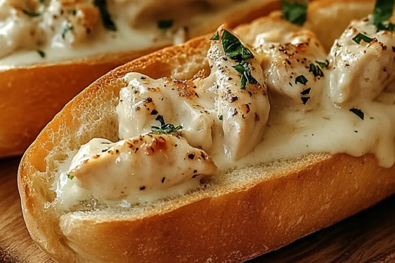 Chicken Alfredo Stuffed Garlic Bread Subs Recipe