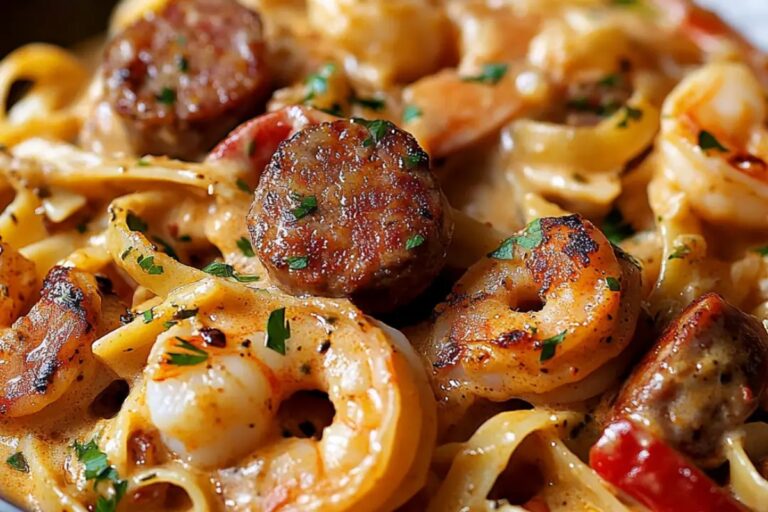 Creamy Cajun Shrimp Pasta With Sausage Recipe