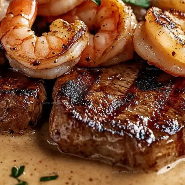 Steak with Creamy Cajun Shrimp Sauce Excellence