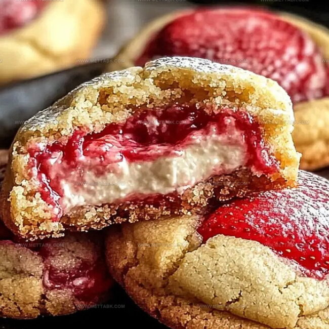 Strawberry Cheesecake Stuffed Cookies That Surprise