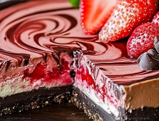 How to Make Chocolate Strawberry Swirl Cheesecake
