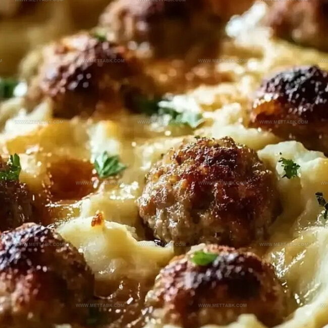 Meatball and Mashed Potato Bake With Classic Flavors