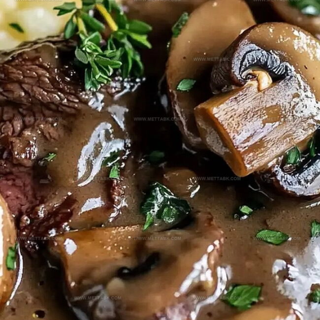Crock Pot Cubed Steak With Mushroom Gravy Sauce