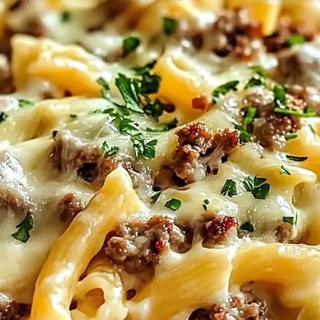 Cheeseburger Alfredo Pasta with Loaded Toppings