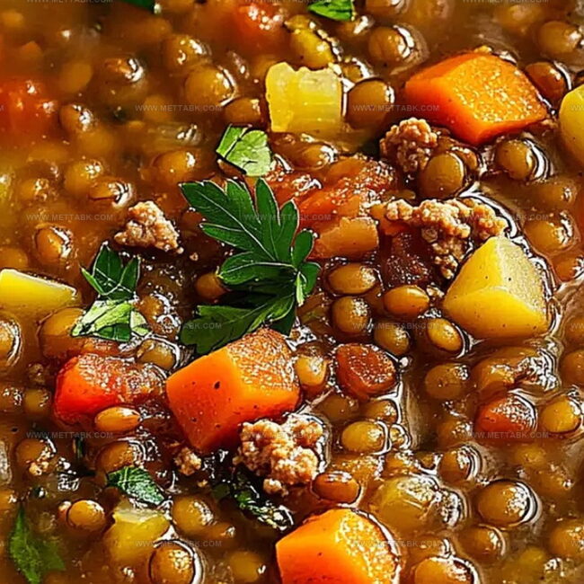 Hearty Lentil Soup with Ground Beef Comfort