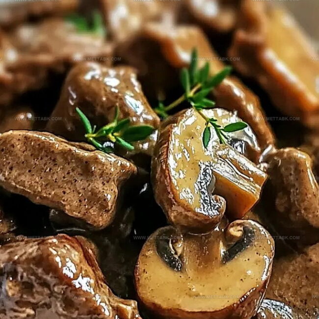 Creamy Crockpot Beef Tips & Mushrooms Goodness