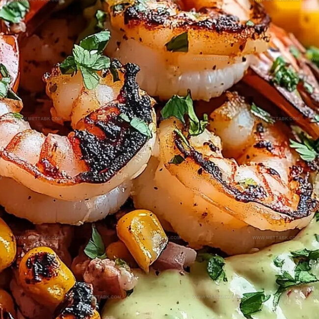 Yummy Grilled Shrimp Bowl with Avocado Corn Salsa & Creamy Sauce
