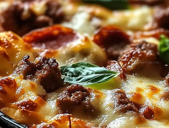 Stepwise Preparation for Meat Lovers Pizza Casserole