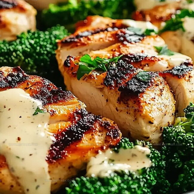 Garlic Sauce Grilled Chicken & Broccoli Bowls